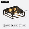 Black Flush Mount Ceiling Light Fixture，3-Light Industrial Metal Close to Ceiling Lights，Farmhouse Lighting for Hallway Bedroom Kitchen Dining Room