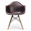 Molded Plastic Armchair with Wood Legs, Set of 2, Brown Matte Replica