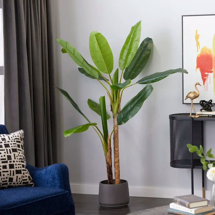 64" Artificial Banana Leaf Plant in Pot