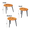 Bamboo Nesting Triangle End Table,Set Of 3 Coffee Table Modern Minimalist Side Table For Living Room KB2486-A4-B2-P2