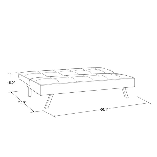 66.1" Wide Tufted Back Convertible Sofa