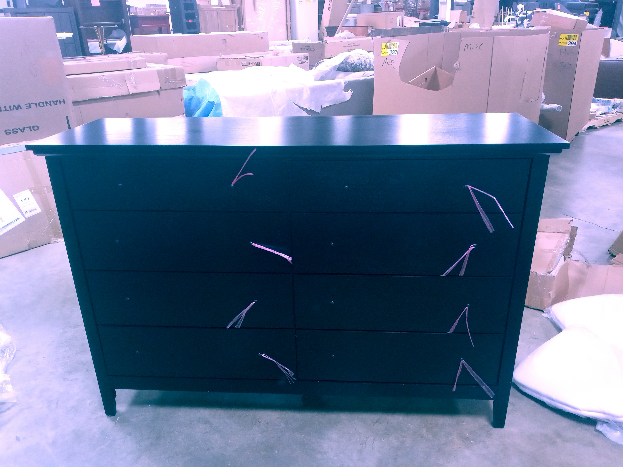 Black Sonja 8 Drawer  Double Dresser CL959