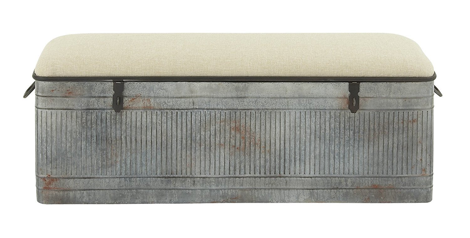 Metal Fabric Storage Bench, 50" x 18" #CR2063