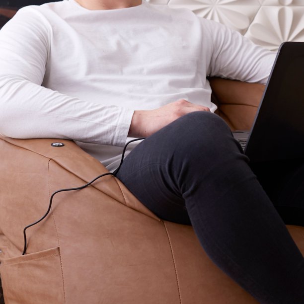 Milano Bean Bag Chair with Vibe, Caramel Montana Leather