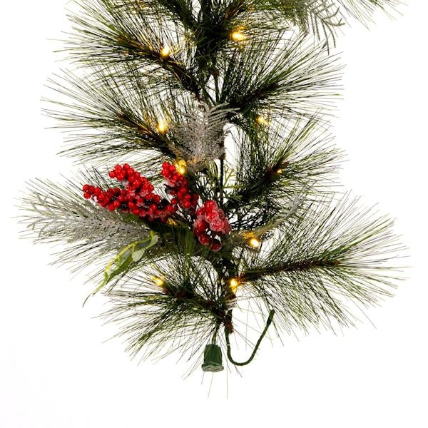 6'x16" - Frosted - Red/Green - BO - 50 Warm White LED Lights