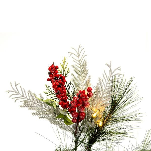 6'x16" - Frosted - Red/Green - BO - 50 Warm White LED Lights