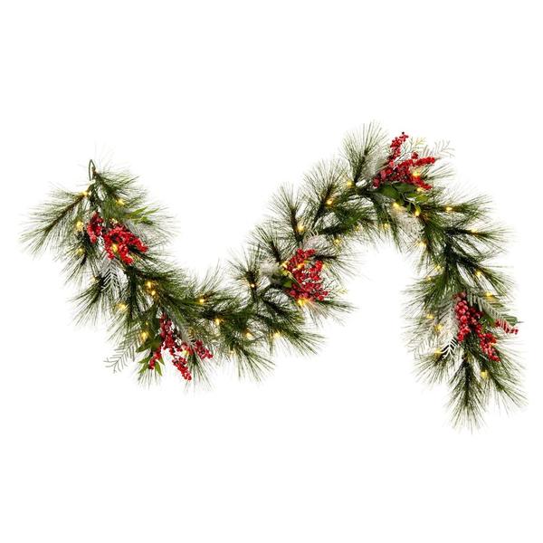 6'x16" - Frosted - Red/Green - BO - 50 Warm White LED Lights