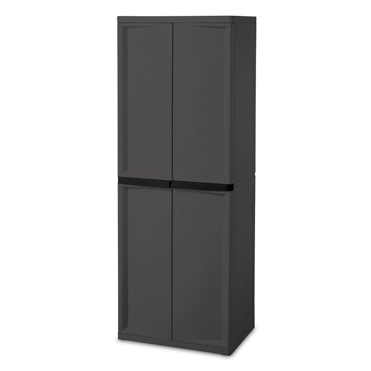 69.4" H x 25.6" W x 18.9" D Adjustable 4-Shelf Storage Cabinet