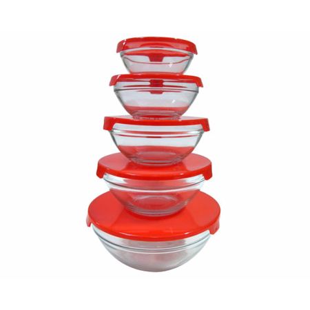 Wayfair Basics 5 Container Food Storage Set, Red (#K2437)