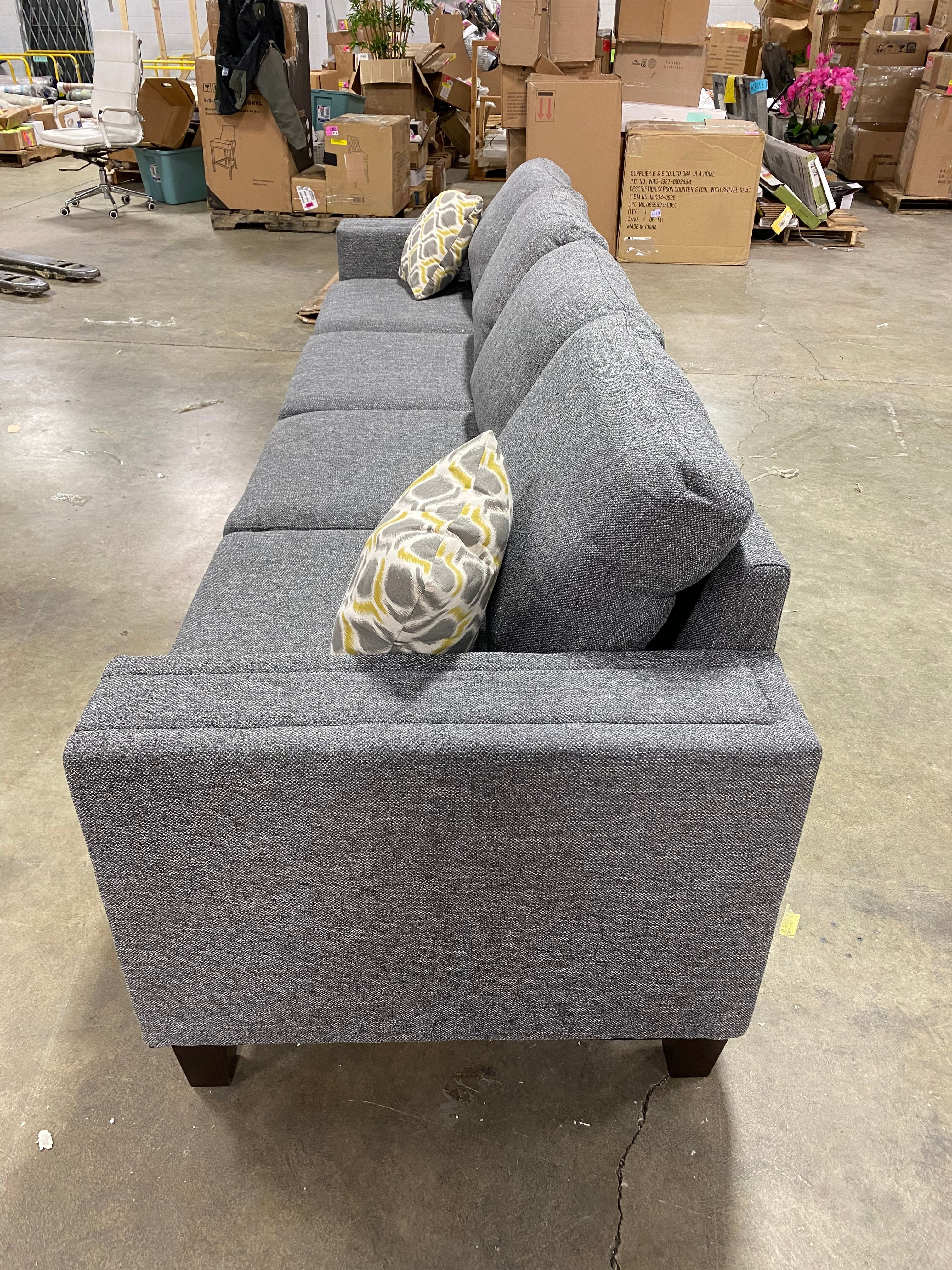 115 Wide Gray 4-Person Sofa
