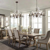 6 - Light Candle Style Unique Chandelier with Crystal Accents