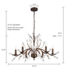 6 - Light Candle Style Unique Chandelier with Crystal Accents