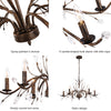 6 - Light Candle Style Unique Chandelier with Crystal Accents