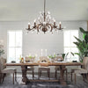 6 - Light Candle Style Unique Chandelier with Crystal Accents