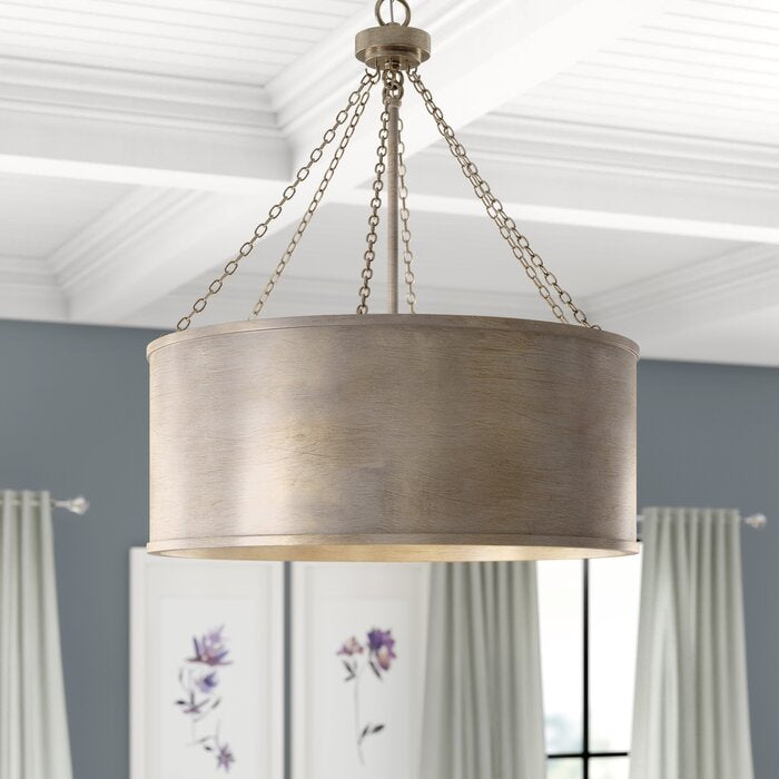 6 - Light Shaded Drum Chandelier LX5371