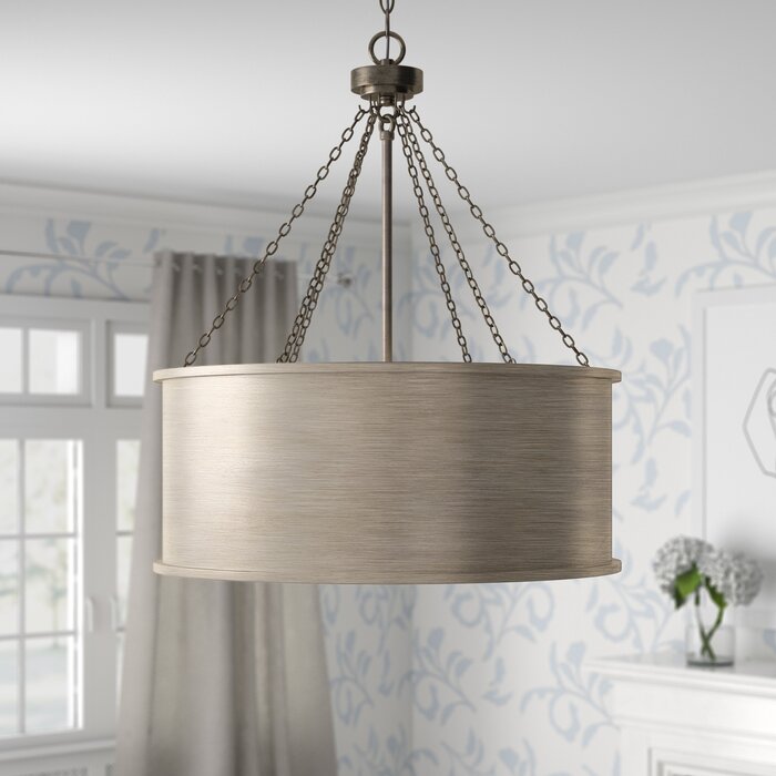 6 - Light Shaded Drum Chandelier LX5371