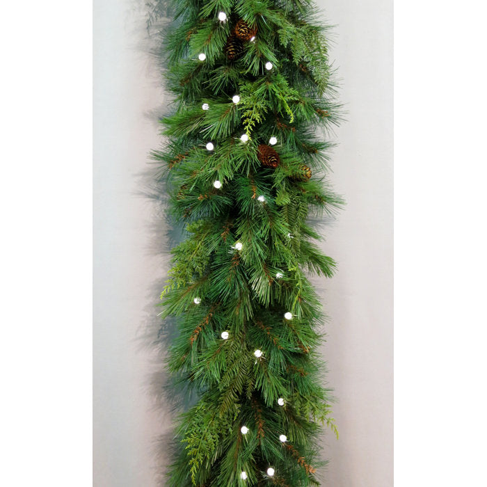 6' Mixed Cedar Garland with 35 Warm Lights