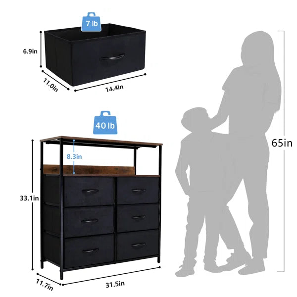6 Drawer 31.1'' W Double Dresser