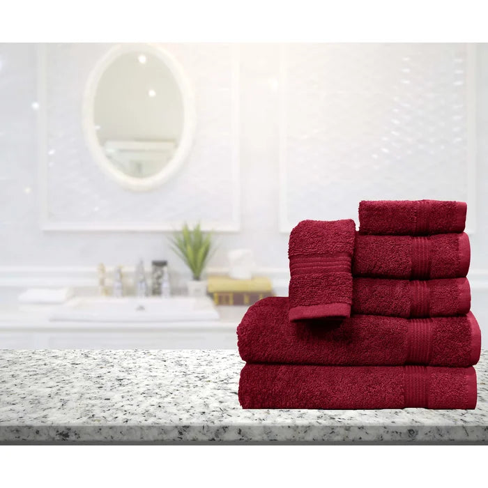 6 Piece 100% Cotton Towel Set