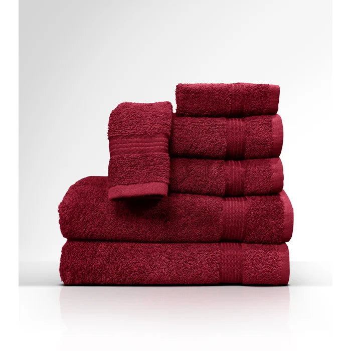 6 Piece 100% Cotton Towel Set