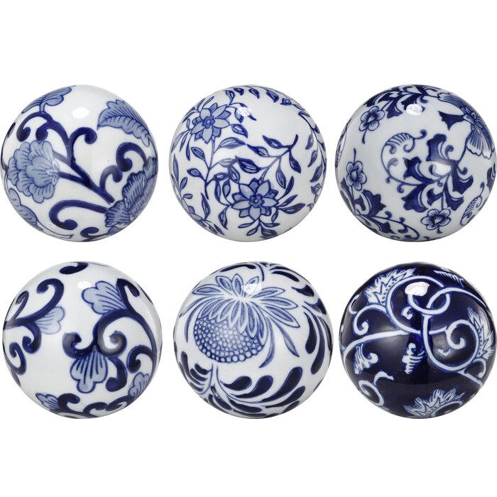 6 Piece Seychella Decorative Ball Sculpture Set PK170