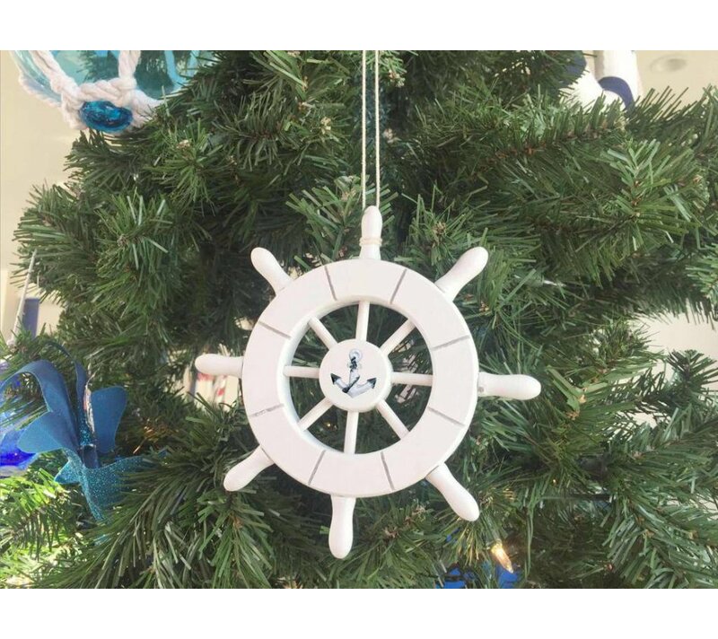 6" Decorative Ship Wheel with Anchor Christmas Tree Ornament B10-LC431