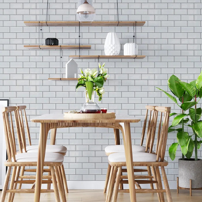 Off-White 6" x 12" Gel Peel & Stick Subway Tile, (24 Tiles)