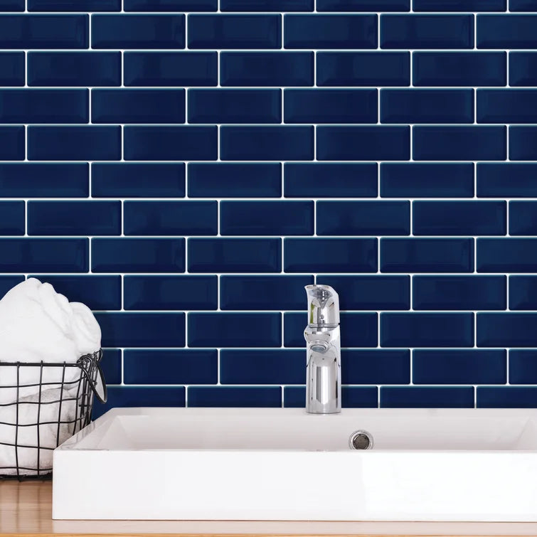 Blue 6" x 12" Gel Peel & Stick Subway Tile - 2 Boxes