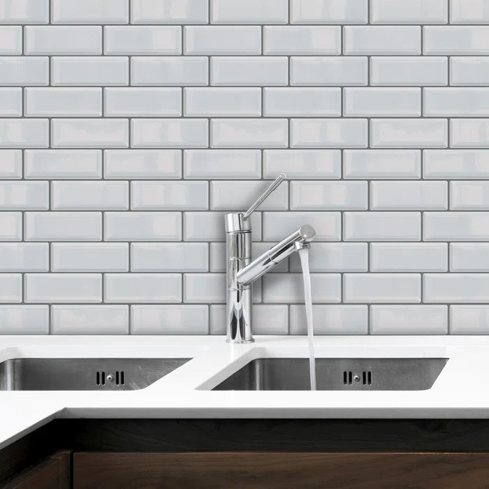 Off-White 6" x 12" Gel Peel & Stick Subway Tile, (24 Tiles)