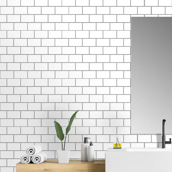 6" x 12" Gel Peel & Stick Subway Tile (Set of 12)