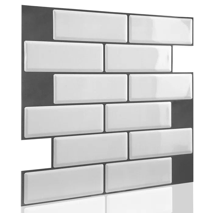 Off-White 6" x 12" Gel Peel & Stick Subway Tile, (24 Tiles)