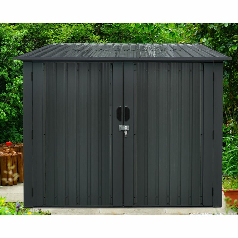 6 ft. 9 in. W x 6 ft. 8 in. D Metal Horizontal Bike Shed *AS-IS* KB1015
