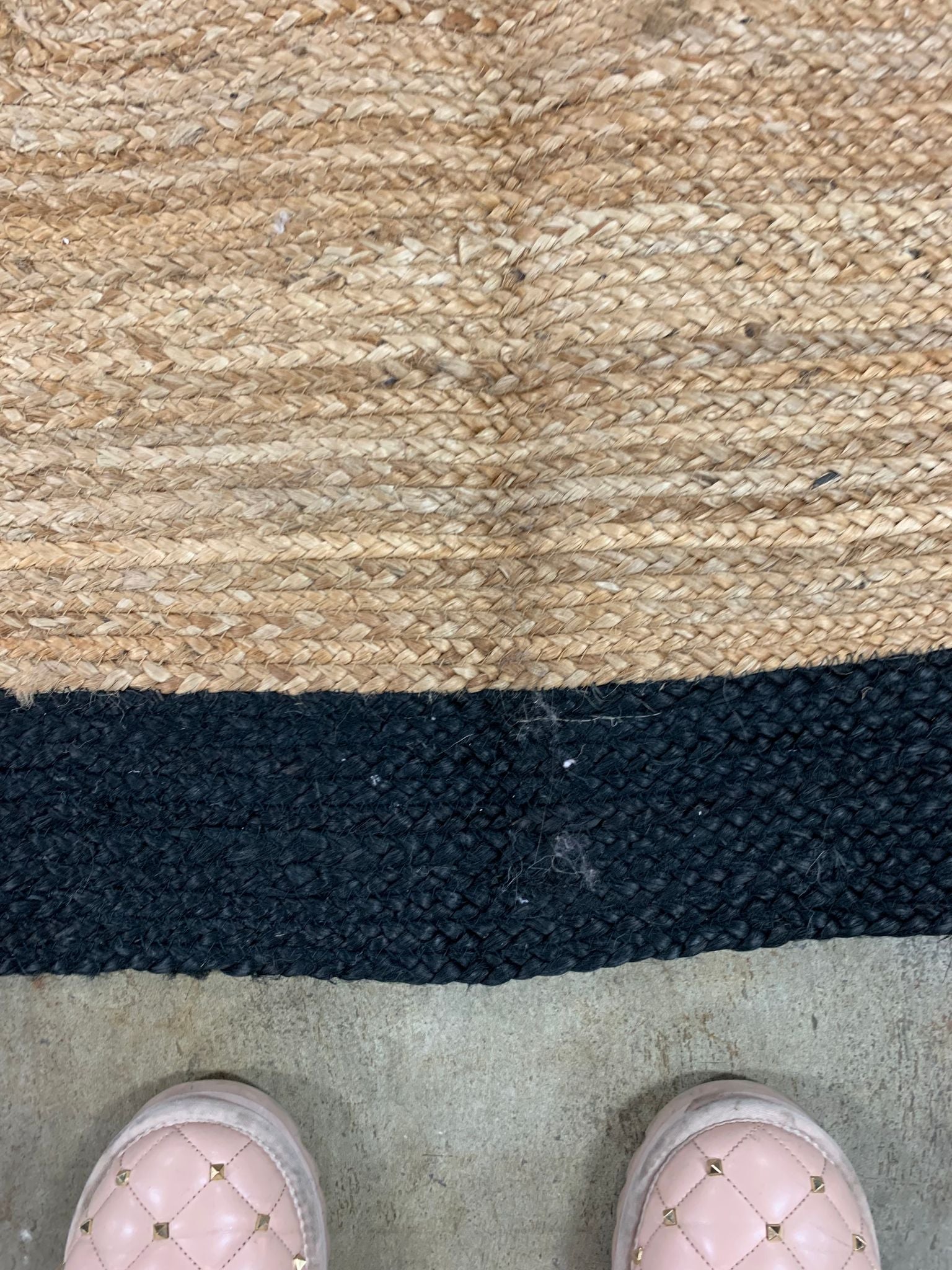 Rectangle 4' x 6' Middleton Handmade Flatweave Beige/Black Rug
