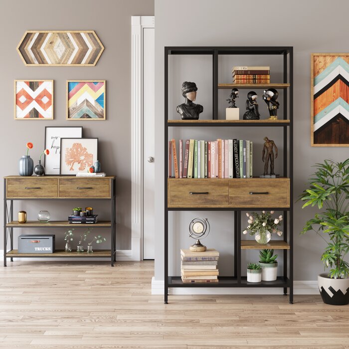 70.9'' H x 35.4'' W Iron Bookcase