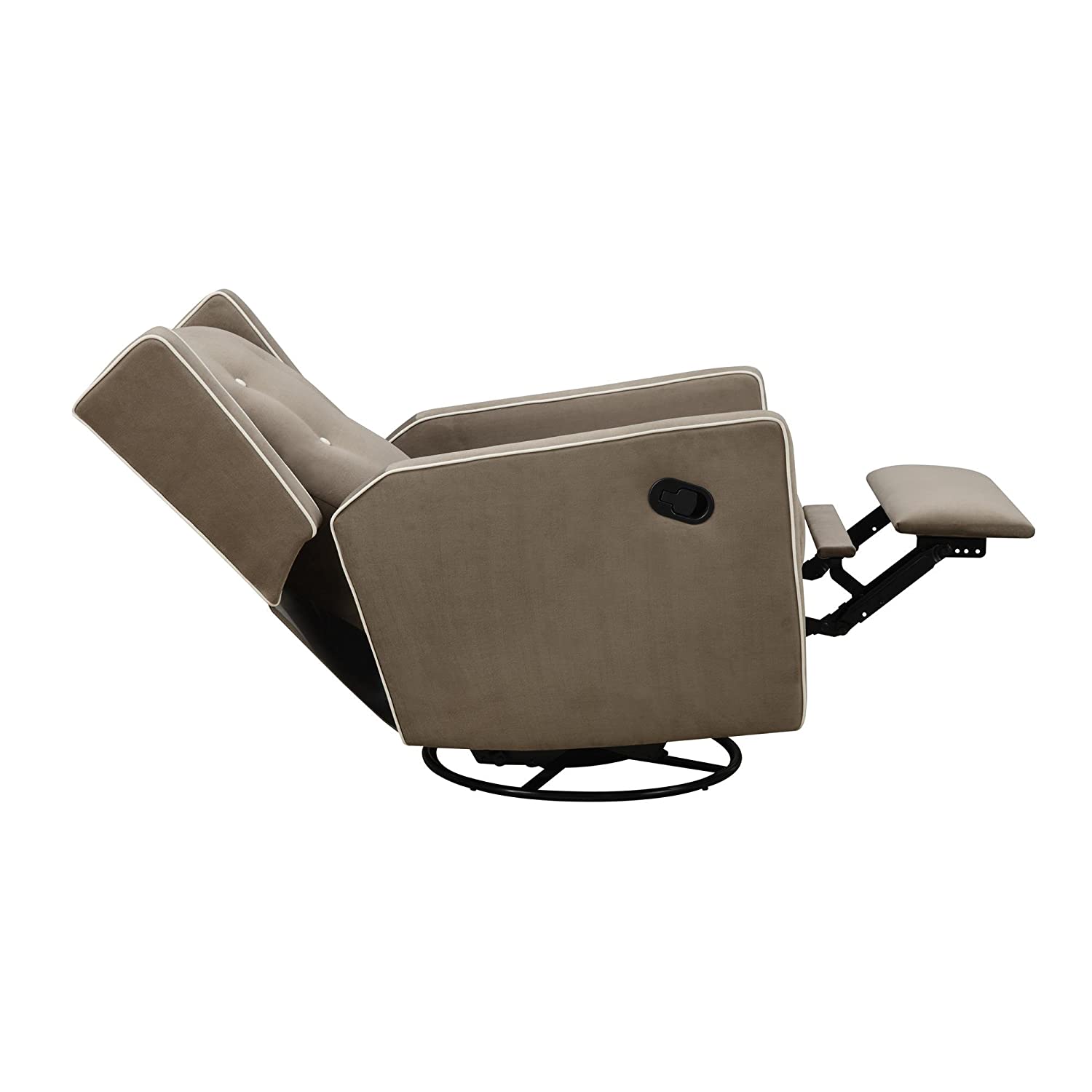 Baby Relax Mikayla Upholstered Swivel Gliding Recliner, Mocha Microfiber