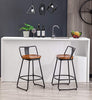 Bar Stools Industrial Metal bar Stools Counter Height Stools Dining Chair Set of 2 (Low Back Swivel Black with Wood U4-M, 30