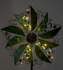 75-Inch High, 24-Inch Diameter Dual Independently-Turning Rotor Metal Leaf and Flower Wind Spinner with Patented Solar Light Technology, 22
