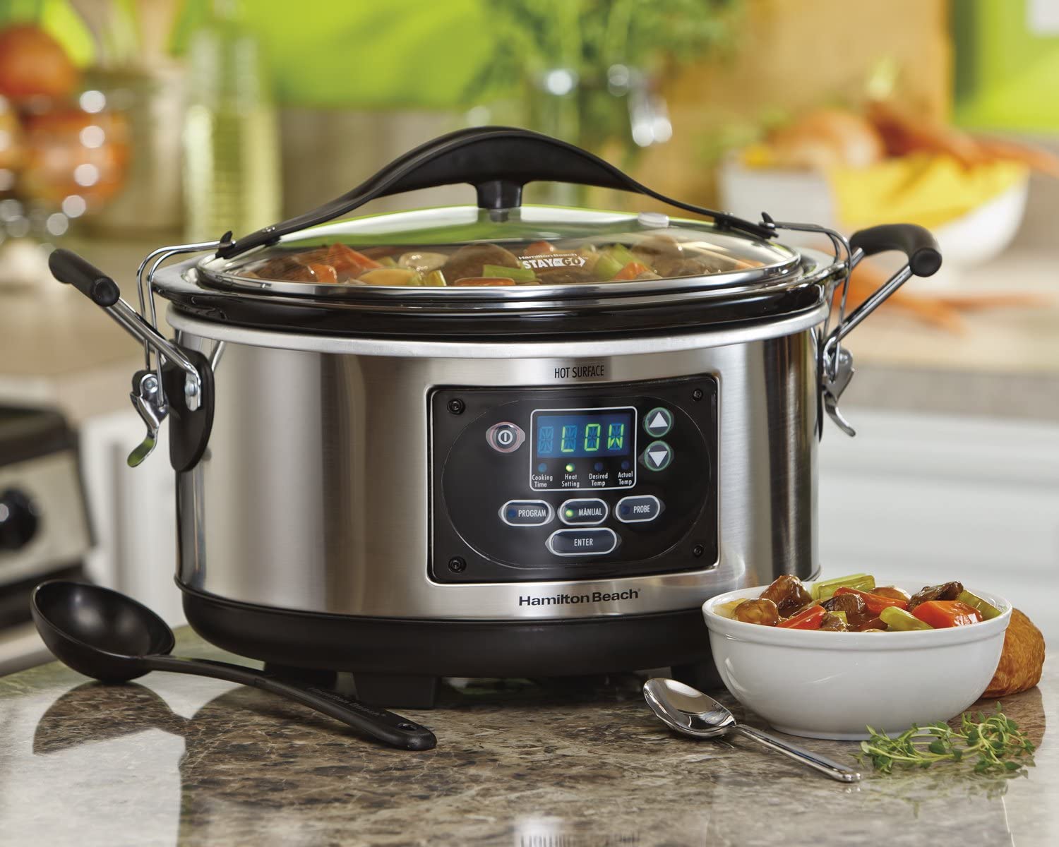 Hamilton Beach Set 'n Forget Programmable Slow Cooker With Temperature Probe, 6-Quart