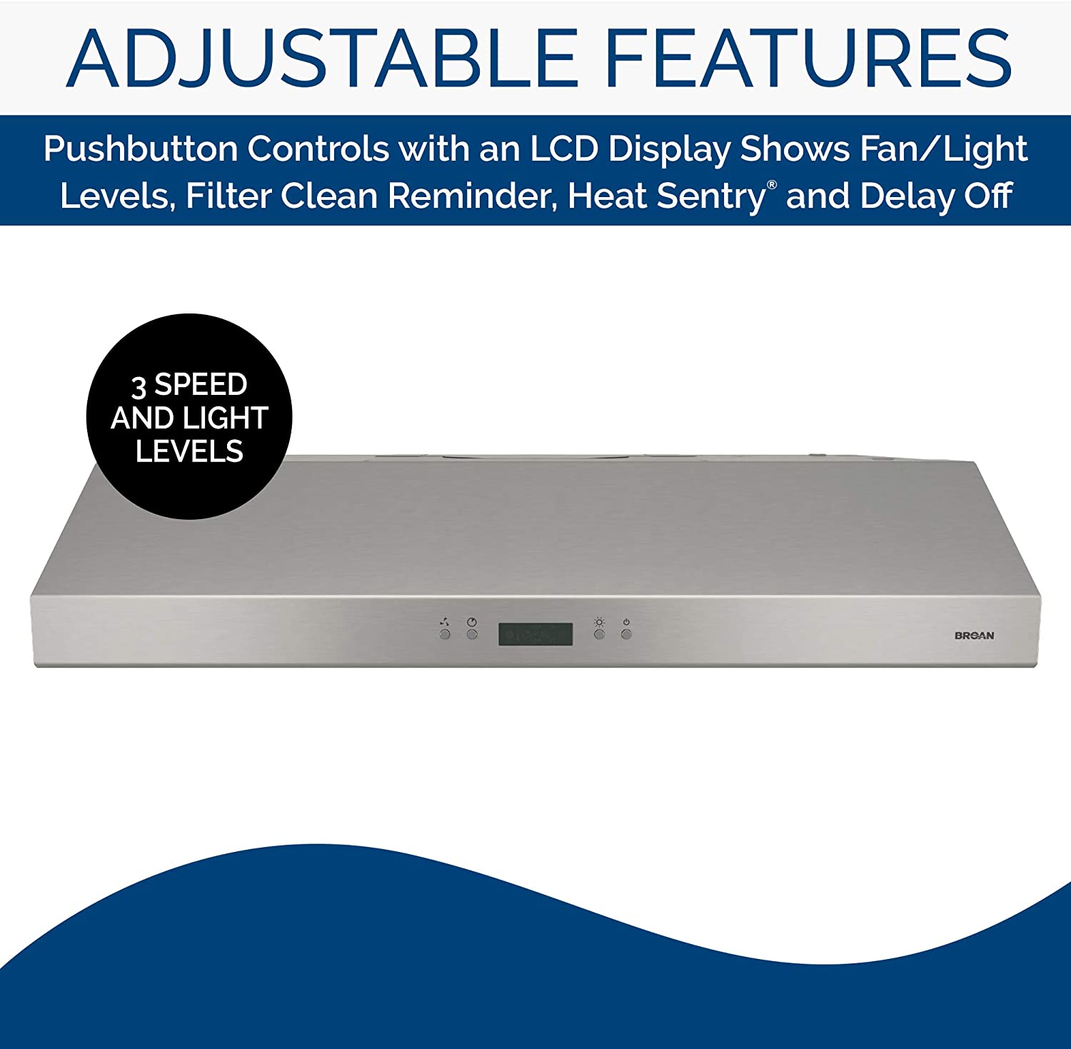 BroanNuTone BCDJ130SS BCDJ Glacier Range Hood with Light, 30inch, St