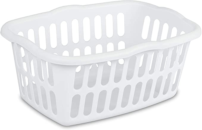 1.5 Bushel/53 Liter Rectangular Laundry Basket, White (Pack of 12)