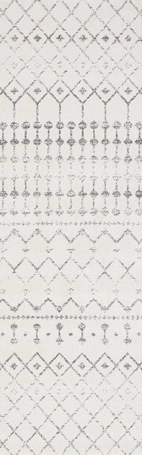 nuLOOM Moroccan Blythe Runner Rug, 2' 8" x 8', Grey/Off-white TR55