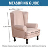 1 Piece Super Stretch Stylish Furniture Cover/Wingback Chair Cover Slipcover Spandex Jacquard Checked Pattern, Super Soft Slipcover Machine Washable/Skid Resistance (Wing Chair, Sage)
