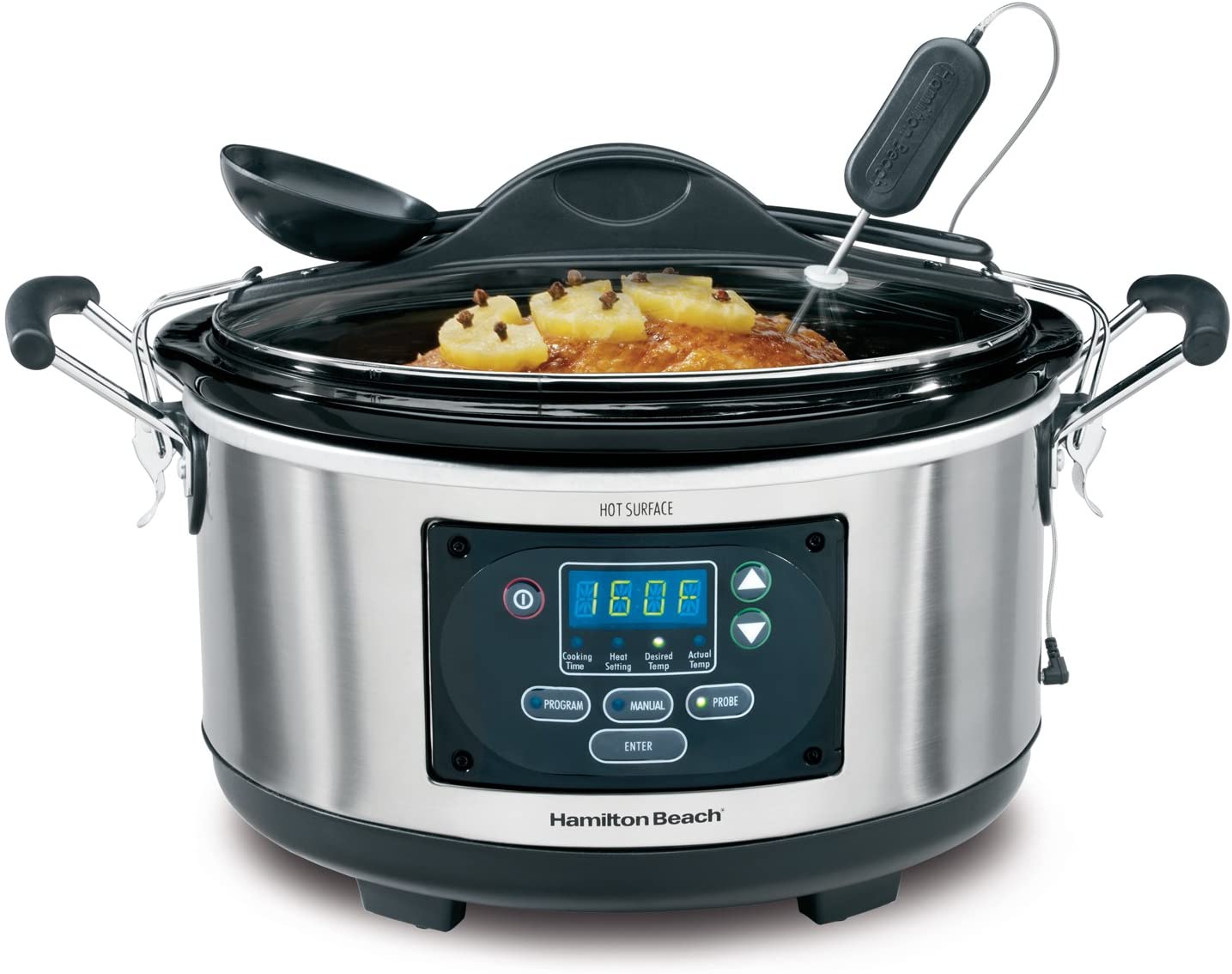 Hamilton Beach Set 'n Forget Programmable Slow Cooker With Temperature Probe, 6-Quart
