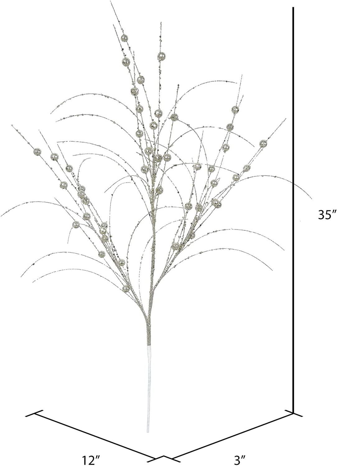 35" Silver Glitter Berry Artificial Christmas Spray (no further discounts)