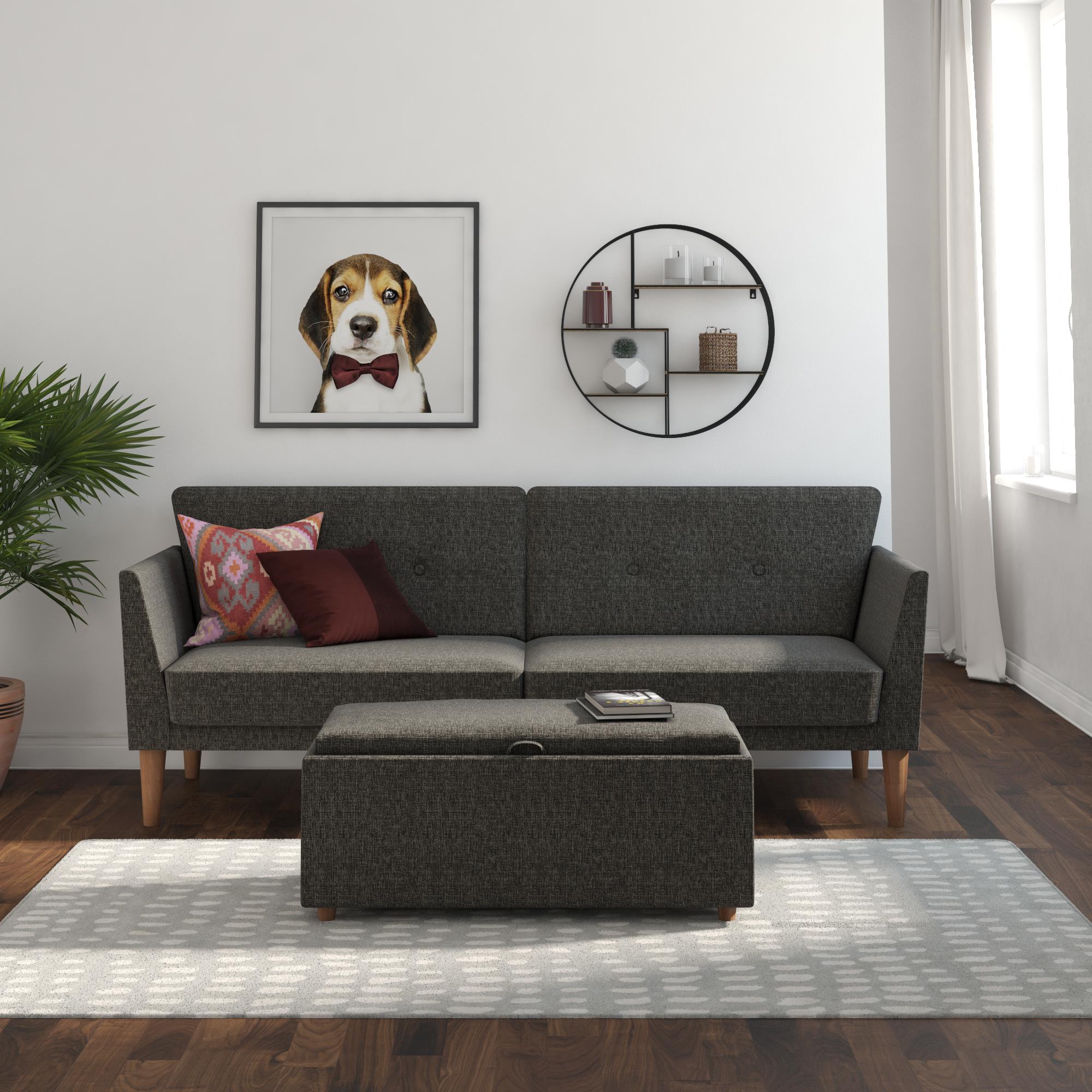 Regal Grey Linen Futon #CR2228