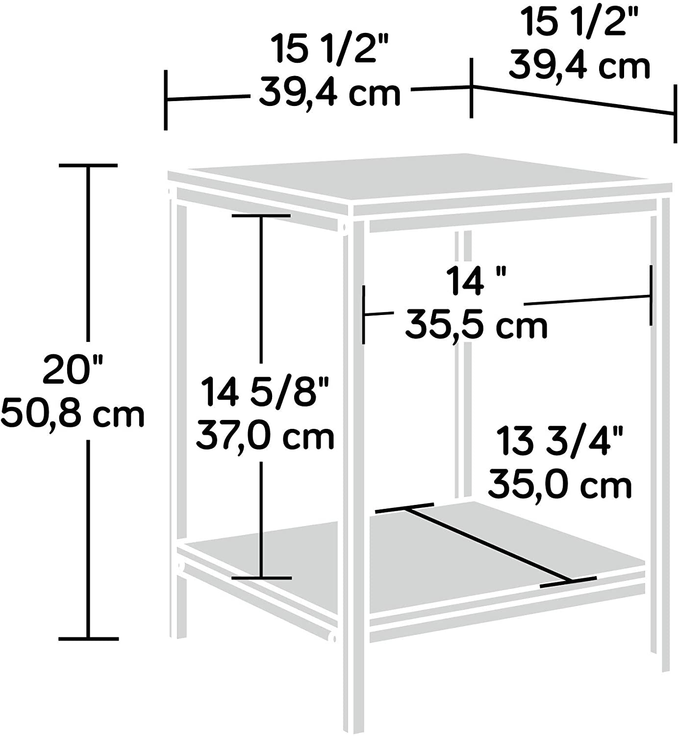 Sauder North Avenue Side Table, Charter Oak finish