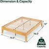 Zinus Moiz 14 Inch Deluxe Solid Wood Platform Bed / No Box Spring Needed / Wood Slat Support / Natural Finish, King