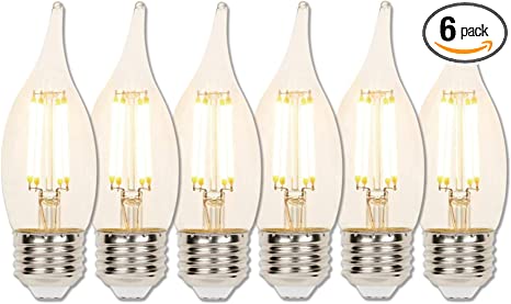 40-Watt Equivalent Ca11 Dimmable Clear Filament Led Light Bulb with Medium Base (6 Pack)