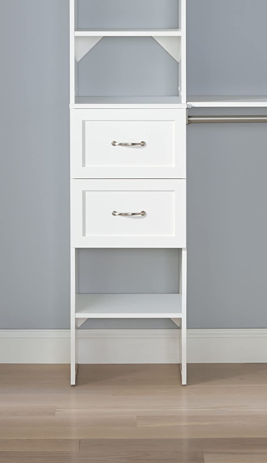 ClosetMaid SuiteSymphony Starter Tower Kit, 16" X 10" Drawer, Pure White KB1350-A5-B2-P1