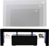 DMAITH TV Stand with LED Lights, Modern Gloss Entertainment Center Media and Open Shelves Console Table Storage Desk with 1 Drawer for Up to 60 Inch TV, Black